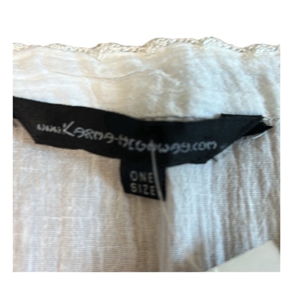 KARMA HIGHWAY , One size beach cover . Sheer ,embroidered,NWT, PTP 19 “ Med,Sm - Picture 7 of 13